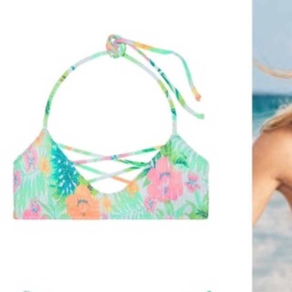 PINK Victoria's Secret Smocked Bikini Top